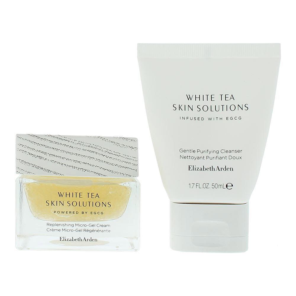 Elizabeth Arden White Tea Skin Solutions Gift Set 50ml Replenishing Micro Gel-Cream + 50ml Gentle Purifying Cleanser for Unisex