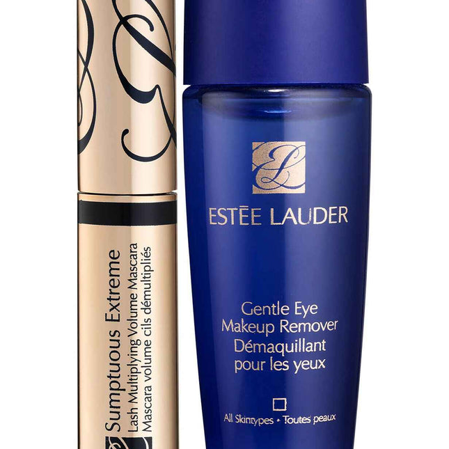 Estee Lauder Extreme Lashes Set Estee Lauder: Gentle Eye – Makeup Remover Lotion for Women, 30 ml + Sumptuous Extreme, Waterproof, Volumizing, Mascara, Black, 2.8 ml