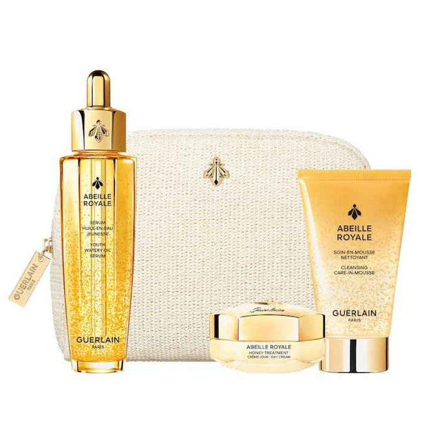 Guerlain Abeille Royale Gift Set: Watery Oil Serum 50ml - Day Cream 15ml - Cleansing Mousse 40ml for Unisex