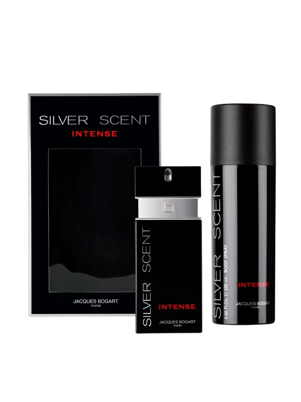 Jacques Bogart Silver Scent Intense Gift Set 100ml EDT + 200ml Body Spray for Men