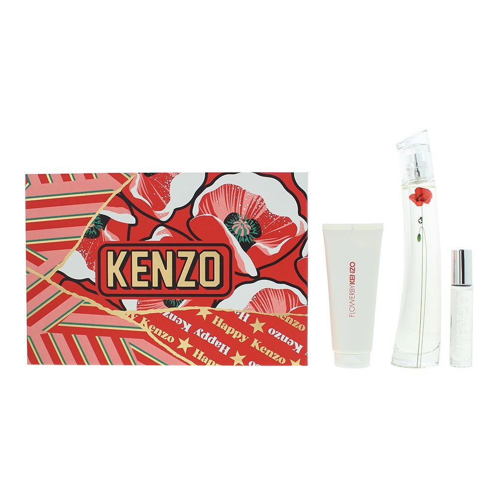Kenzo Flower by Kenzo La Récolte Parisienne Gift Set 75ml EDP + 10ml EDP + 75ml Body Lotion for Women